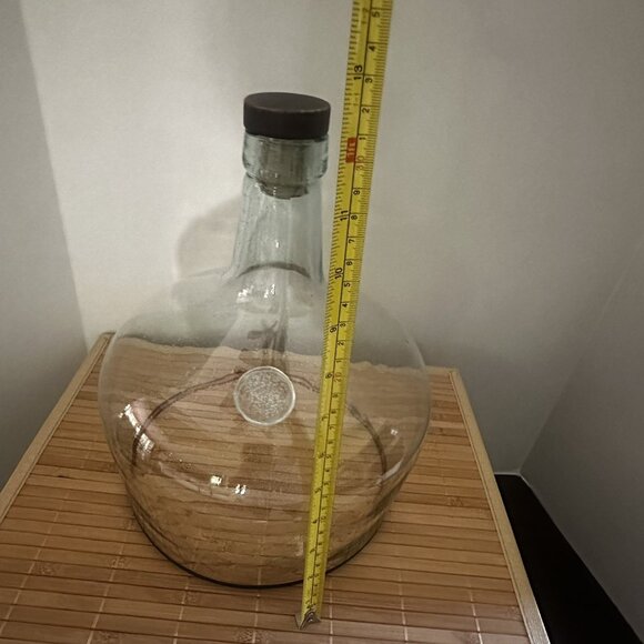 Demijohn Recycled Glass Cloche Dome Wine & Cheese Fleur-de-lis Stopper Large EUC - Picture 8 of 12